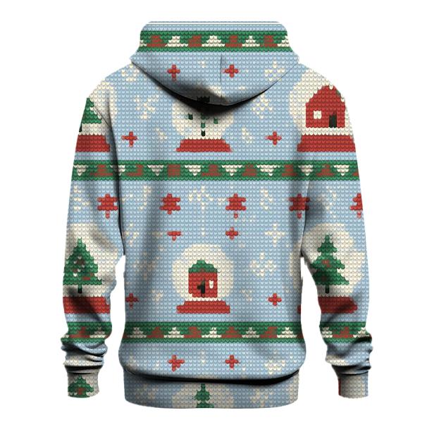 Snow Globe Patchwork Rows Design embroidered hoodies