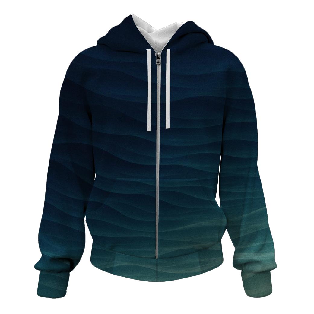 Midnight Tidal Gradient graphic hoodies