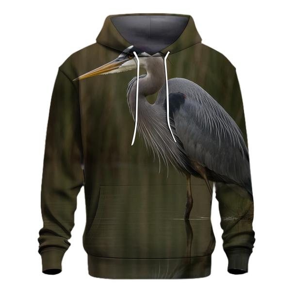 Reed Line Great Blue Heron graphic hoodies