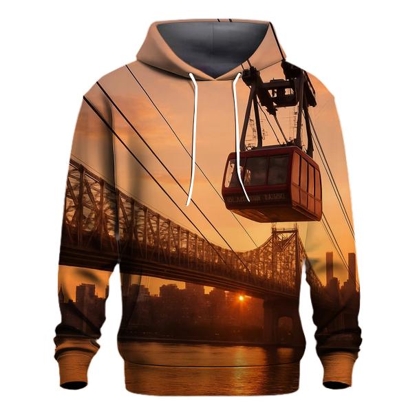 Sunset From The Roosevelt Island Tram Platform printed hoodies
