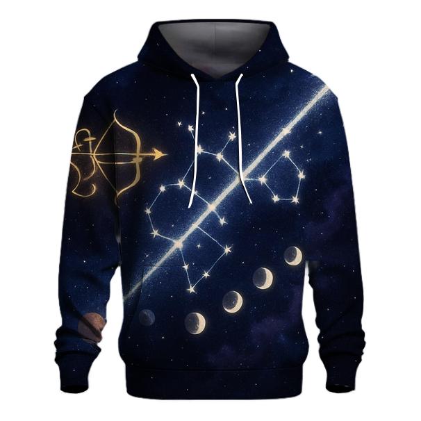 Sagittarius Galactic Arrow Path graphic hoodies