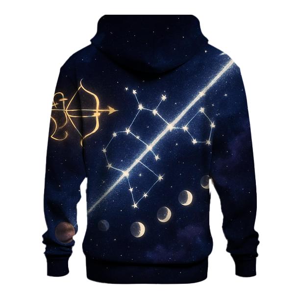 Sagittarius Galactic Arrow Path graphic hoodies