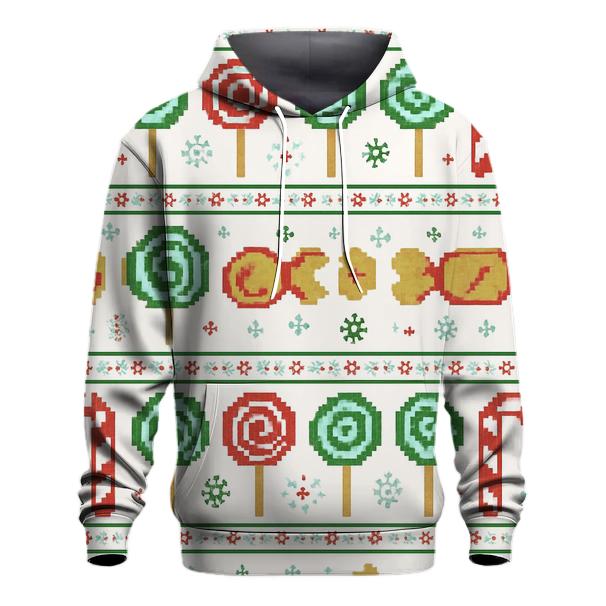 North Pole Candy Factory Stripe Design zip-up hoodies