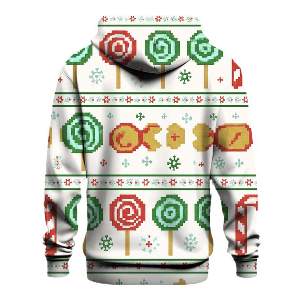 North Pole Candy Factory Stripe Design zip-up hoodies
