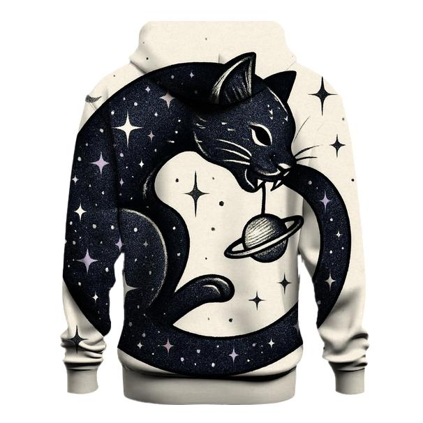 Playful Cosmic Cat Ouroboros zip-up hoodies