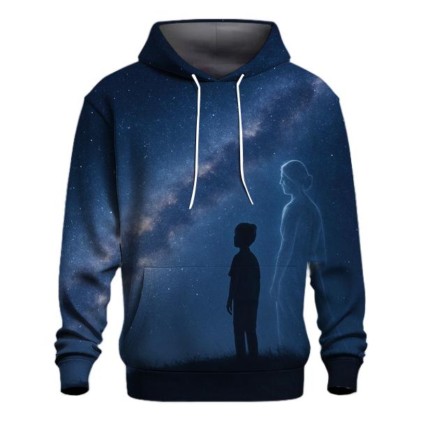 Her Shadow In The Milky Way Always One Step Beside printed hoodies