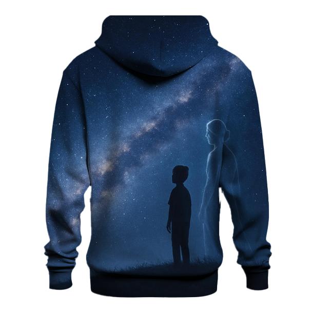 Her Shadow In The Milky Way Always One Step Beside printed hoodies