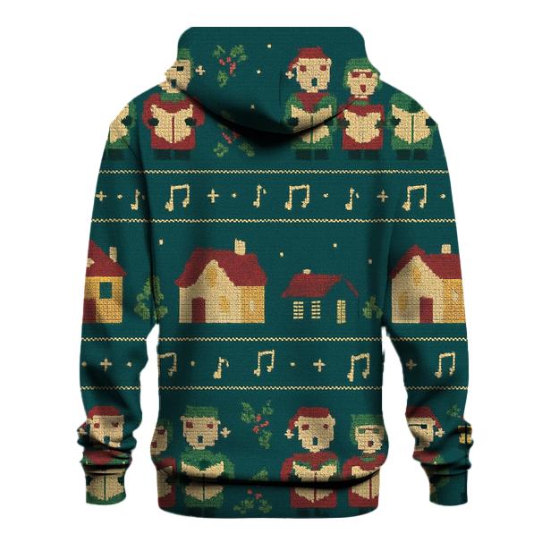 Festive Carolers Village Panel Design hoodie trends