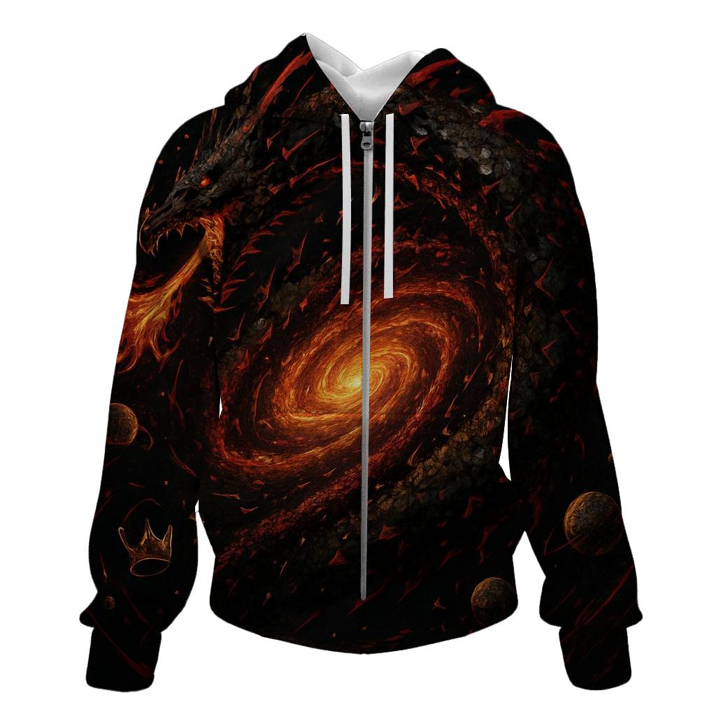 Entropy Dragon Spiral embroidered hoodies