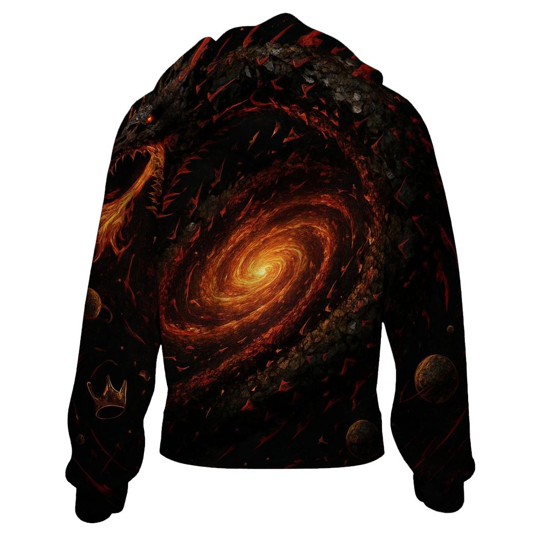 Entropy Dragon Spiral embroidered hoodies