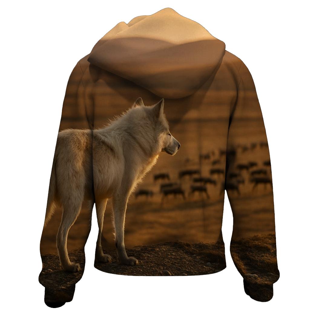 Tundra Wolf On Caribou Migration Ridge hoodie styles