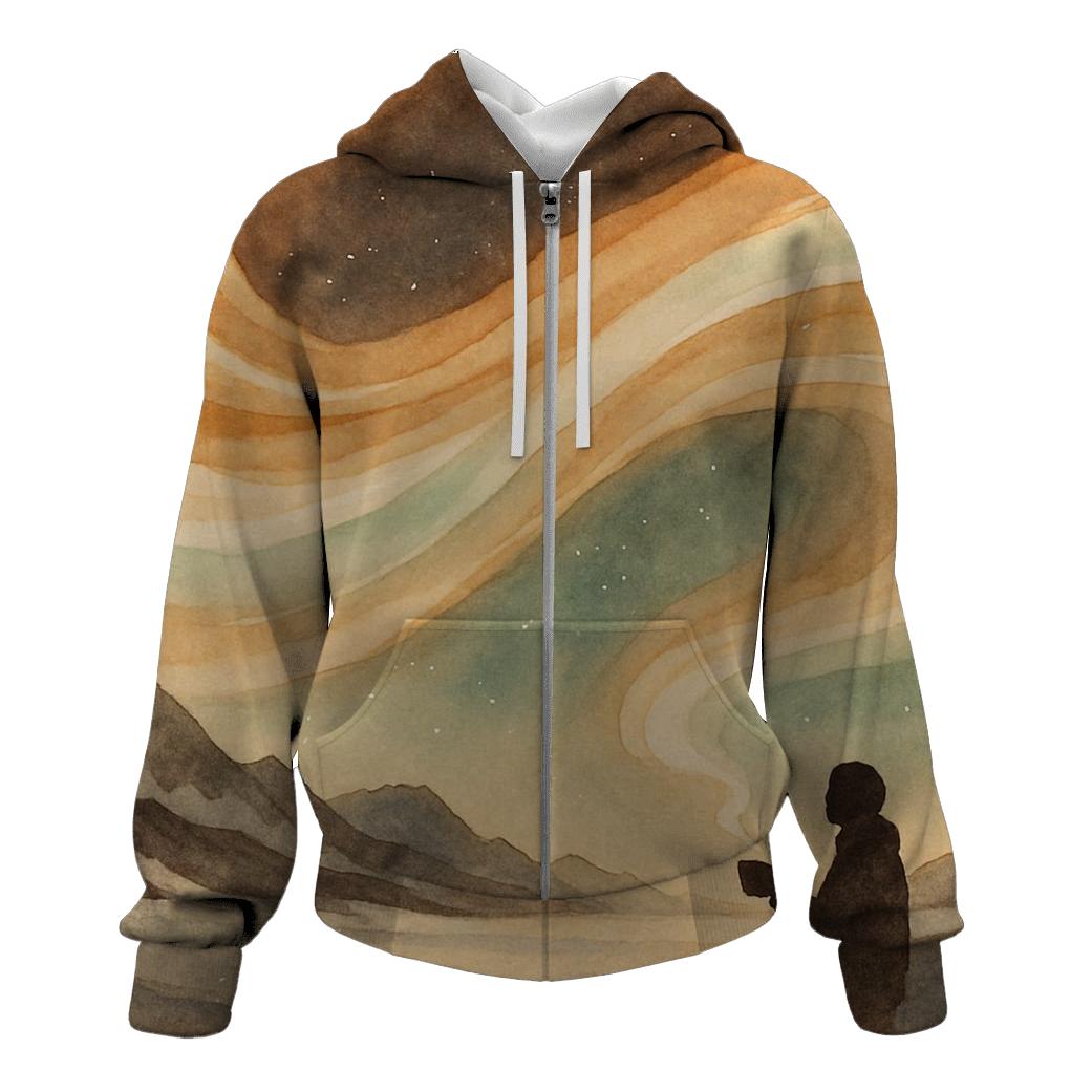 Aurora Latte Veil embroidered hoodies