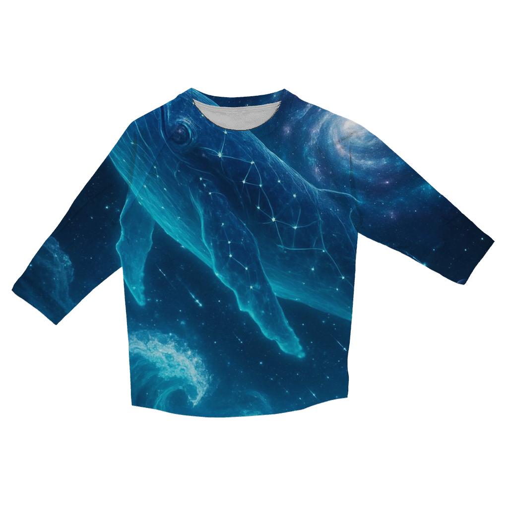 Celestial Whale Crossing The Spiral Sea trendy 3/4 sleeve tops