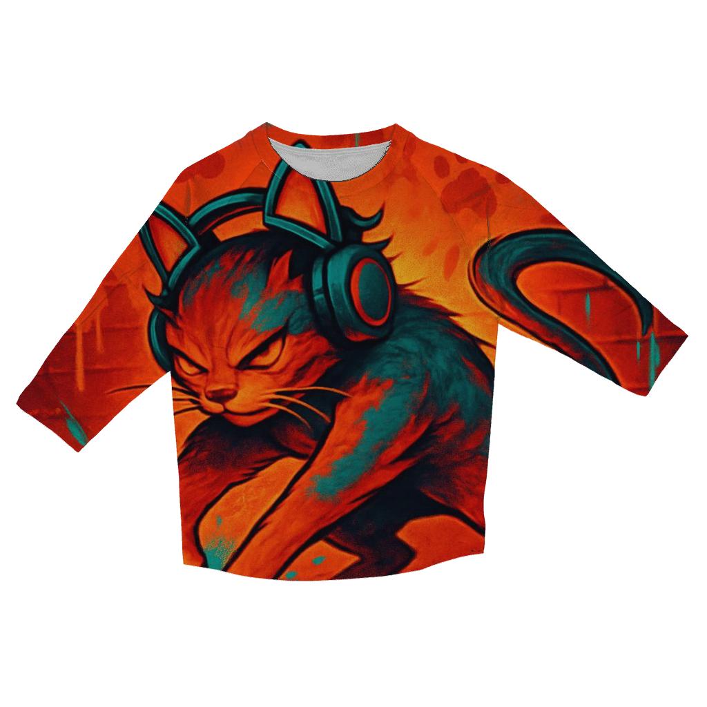 Graffiti Alley Rhythm Cat fashion 3/4 sleeve shirts