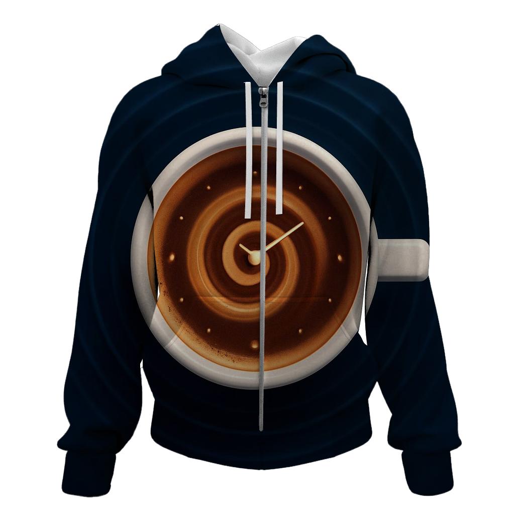 Time Ripple Espresso embroidered hoodies