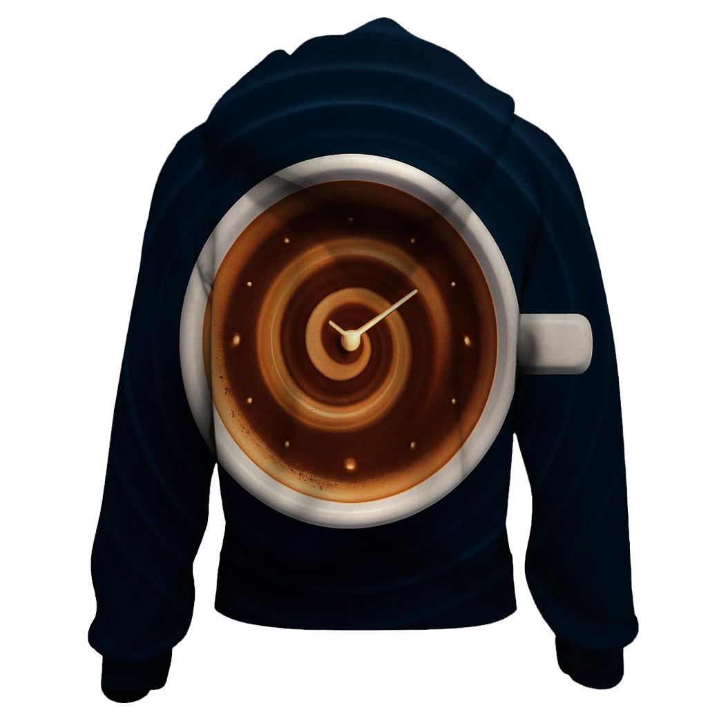 Time Ripple Espresso embroidered hoodies