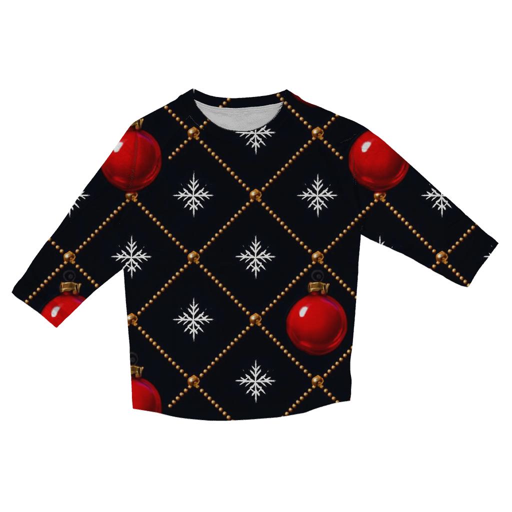 Crimson Ornaments Lattice On Midnight Field cotton quarter sleeve shirts