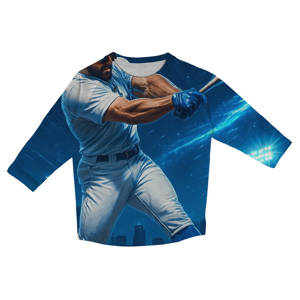 Electric Skyline Dodgers Power Swing printed three quarter sleeve shirts