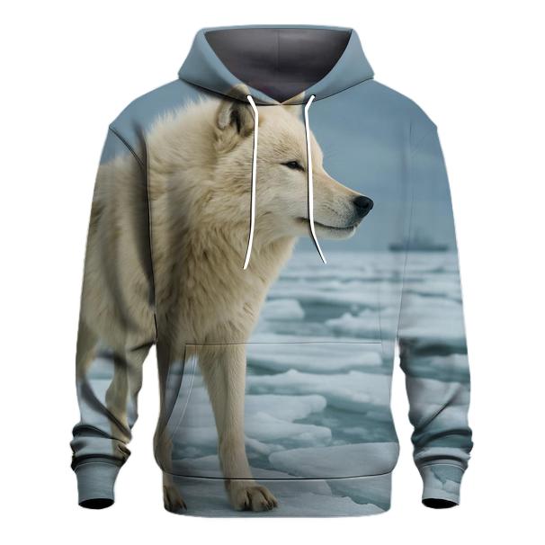 Arctic Wolf On Thawing Sea Ice lightweight hoodies