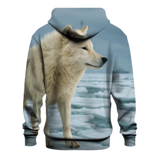 Arctic Wolf On Thawing Sea Ice lightweight hoodies