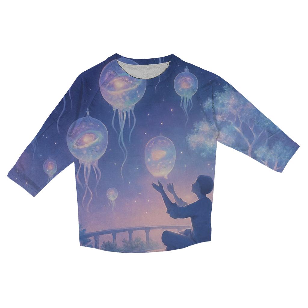 Garden Of Floating Galaxy Lanterns cotton quarter sleeve shirts