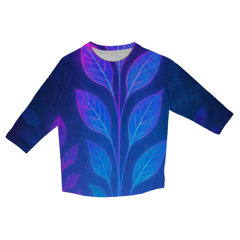 Neon Aurora Garden Gradient fashion 3/4 sleeve shirts