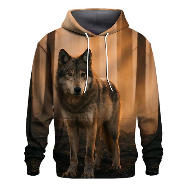 Timber Wolf At Forest Fire Edge pullover hoodies
