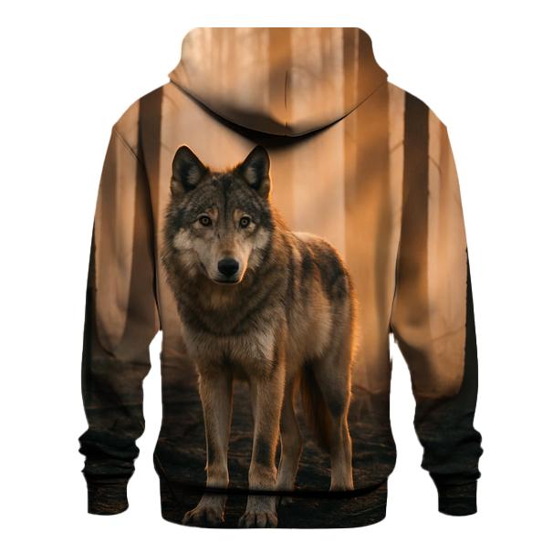 Timber Wolf At Forest Fire Edge pullover hoodies