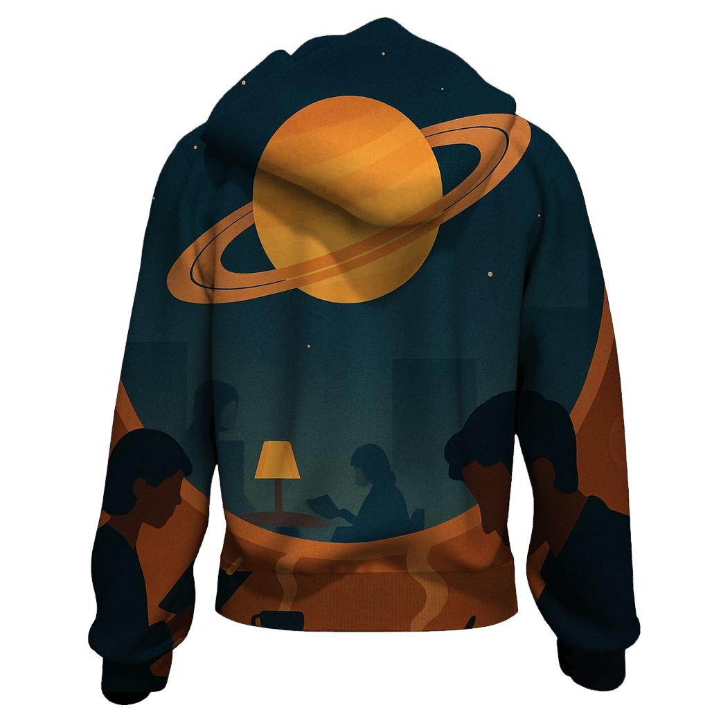Saturn Cafe Window Scene zip-up hoodies