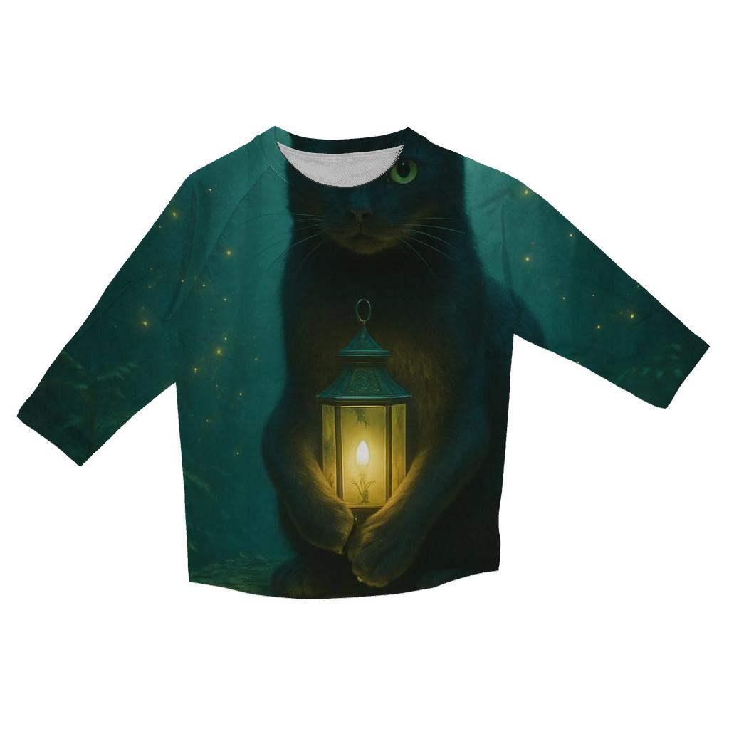 Forest Lantern Guardian Cat personalized 3/4 sleeve tees