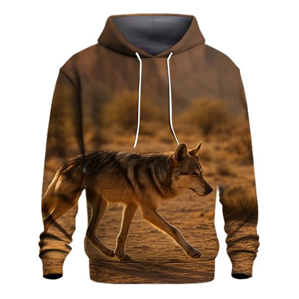 Mexican Wolf Crossing Desert Arroyo custom hoodies