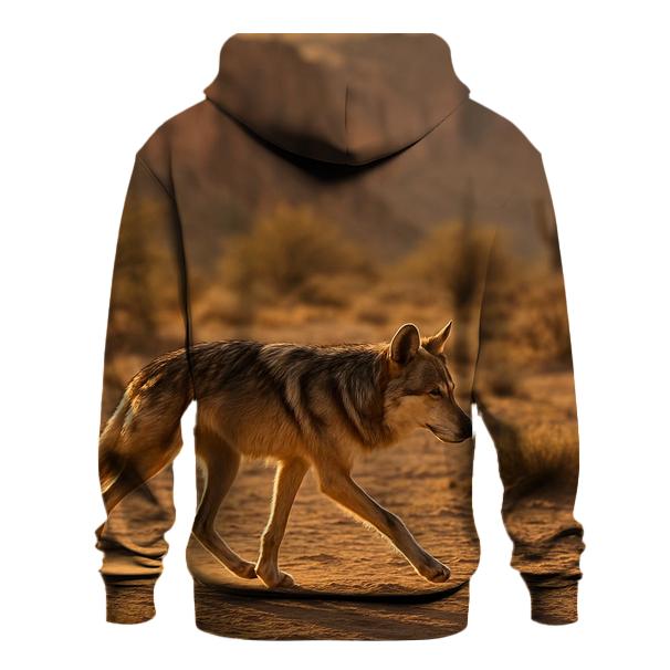 Mexican Wolf Crossing Desert Arroyo custom hoodies