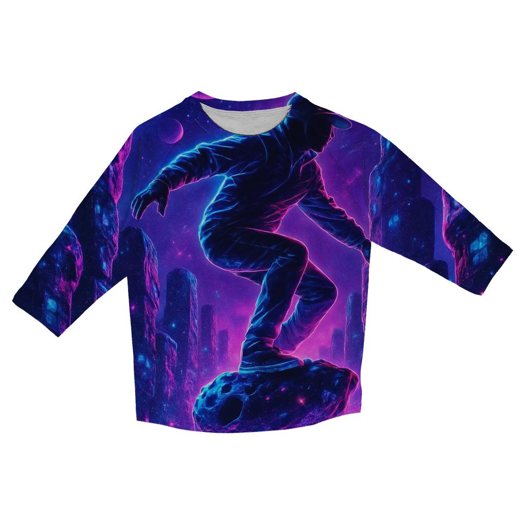 Neon Meteor Skater In The Star City fashion 3/4 sleeve shirts