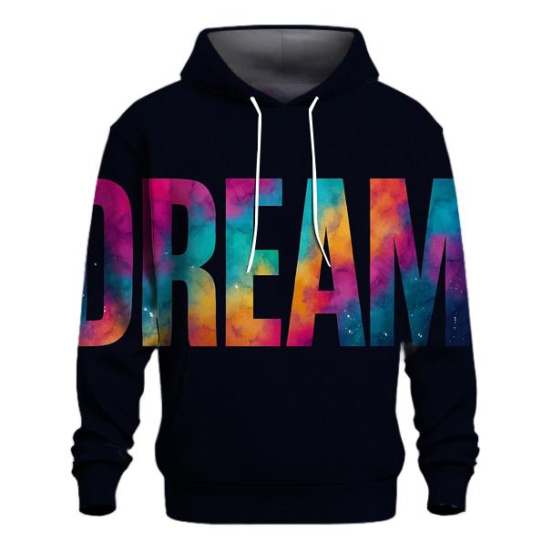 Nebula Bloom Typography pullover hoodies