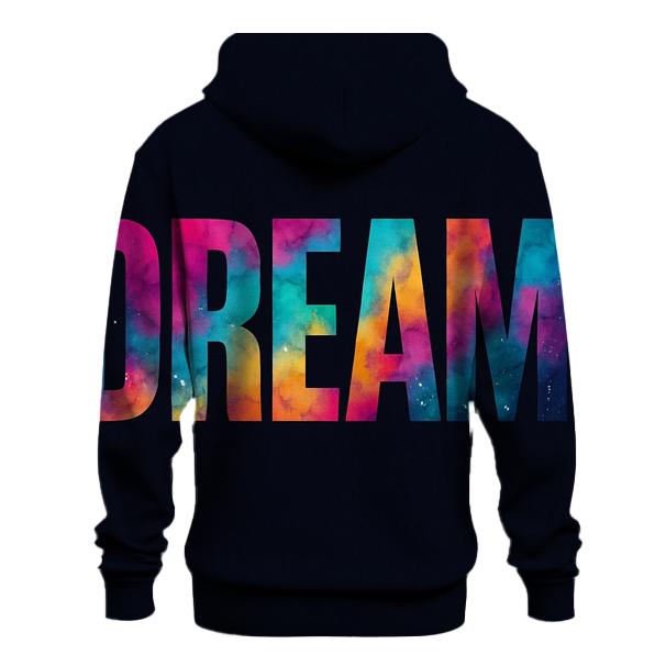 Nebula Bloom Typography pullover hoodies