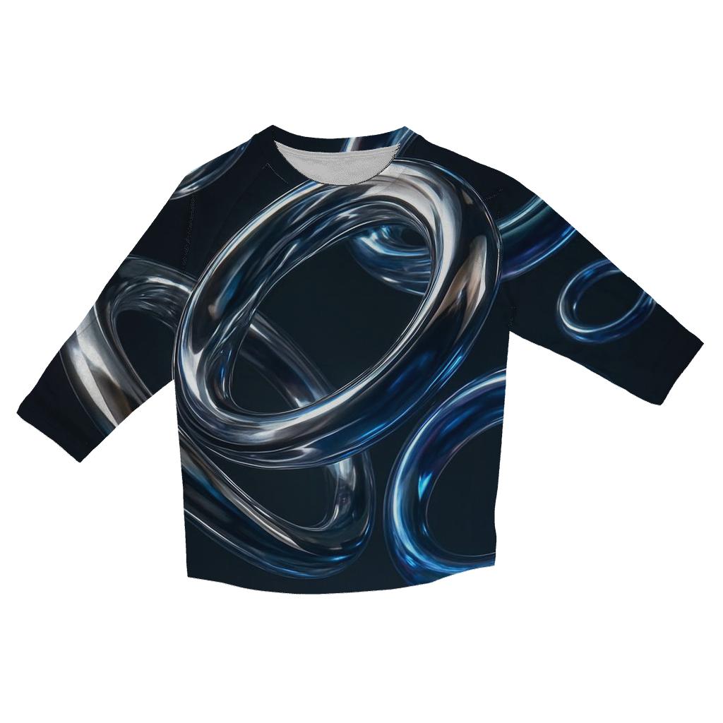 Prismatic Liquid Rings Gradient casual three quarter sleeve shirts