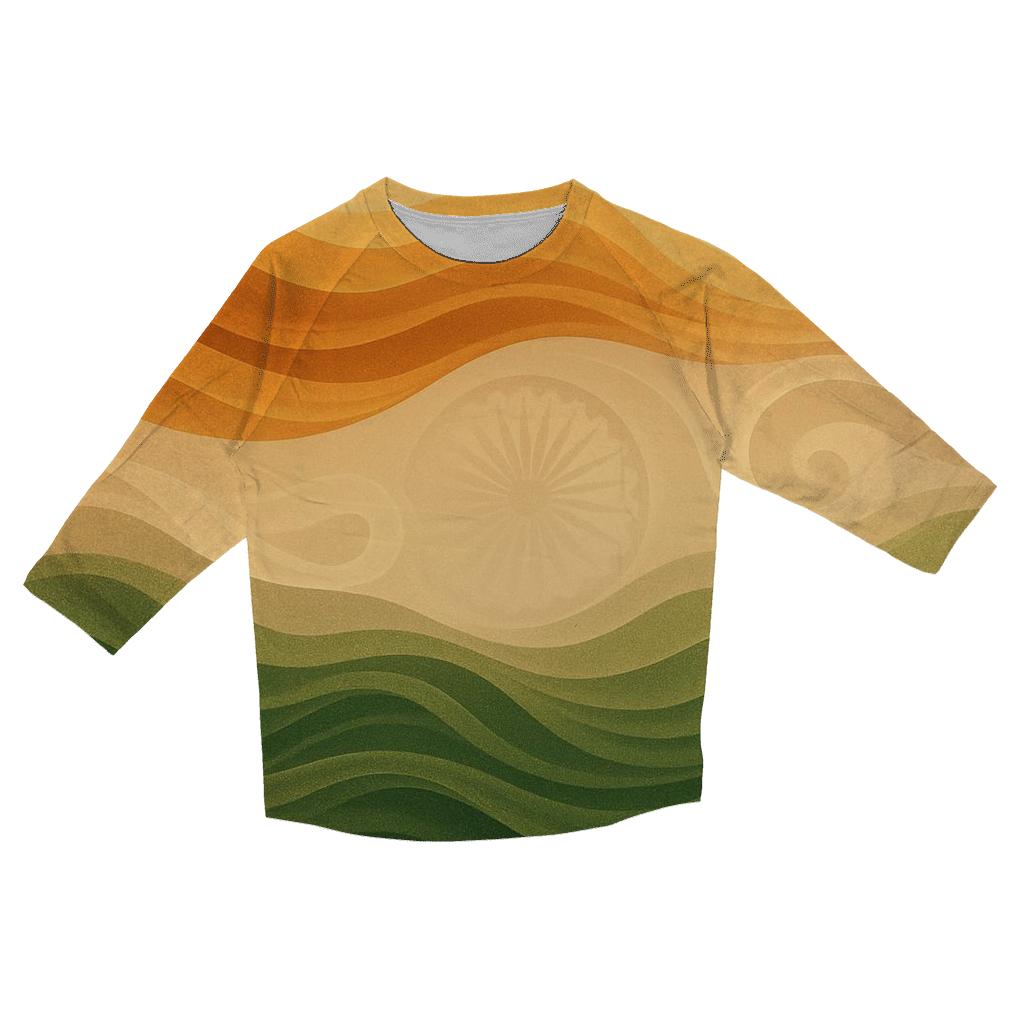 Indian Flag Desert Mirage Abstract stylish quarter sleeve tops