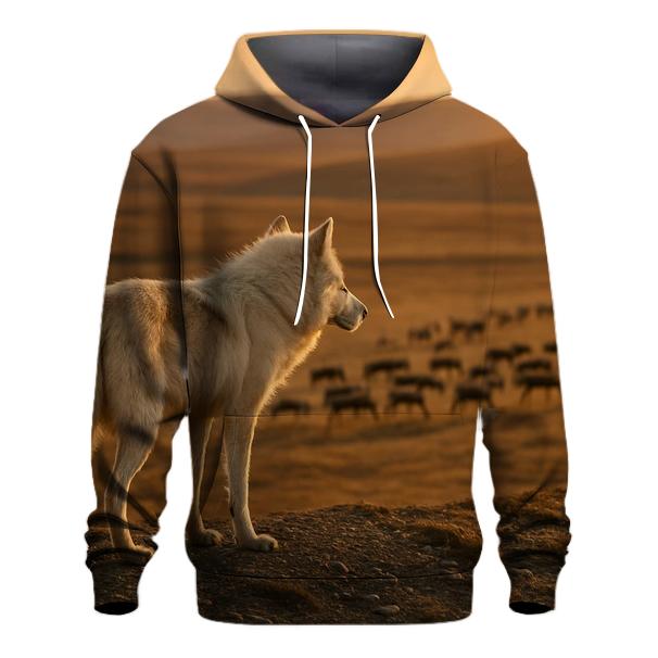 Tundra Wolf On Caribou Migration Ridge designer hoodies
