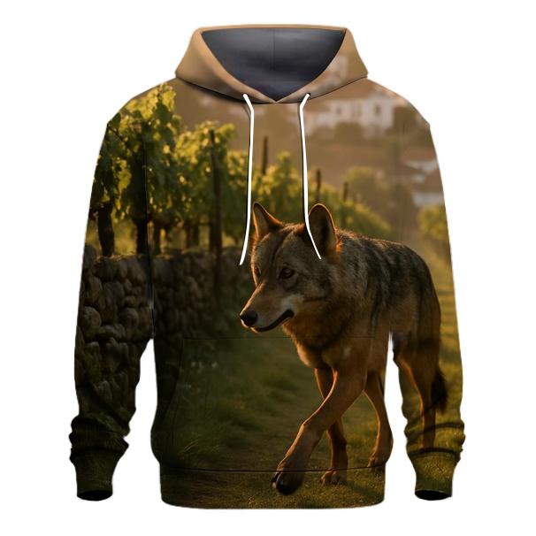 Iberian Wolf Near Terraced Vineyards hoodie designs