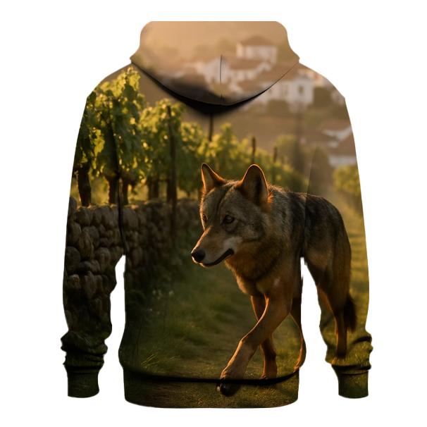 Iberian Wolf Near Terraced Vineyards hoodie designs