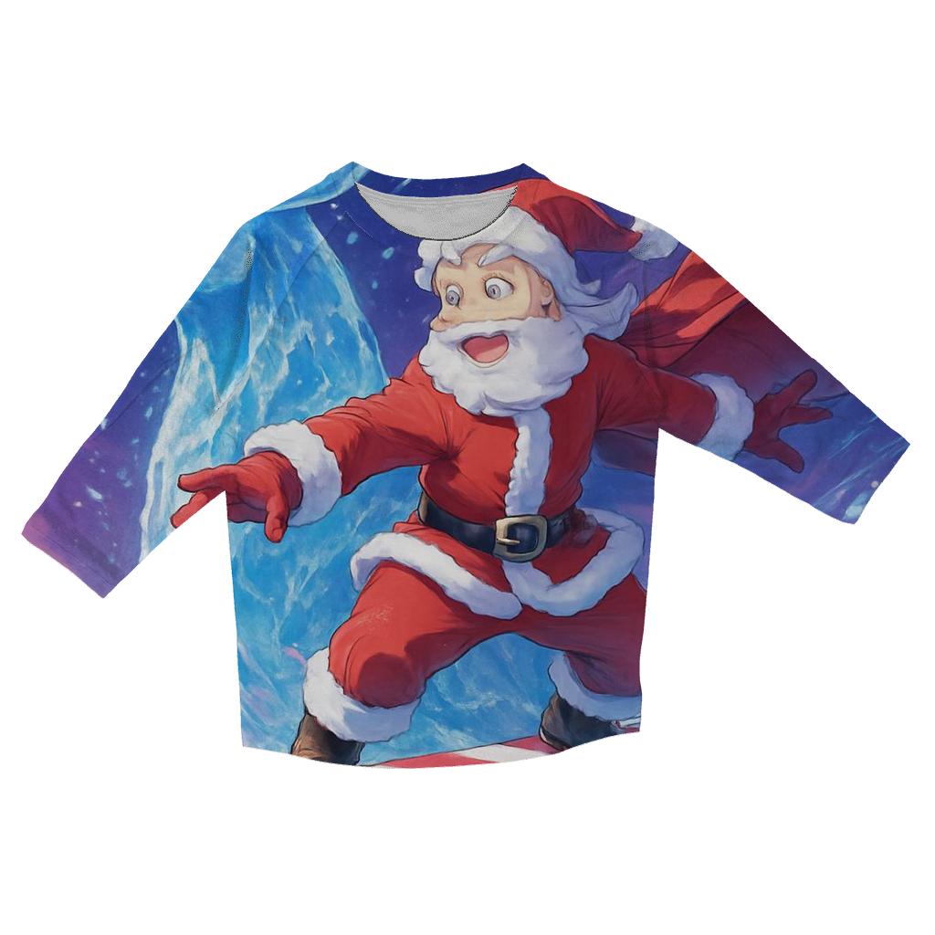 Polar Wave Santa Surfer custom 3/4 sleeve shirts