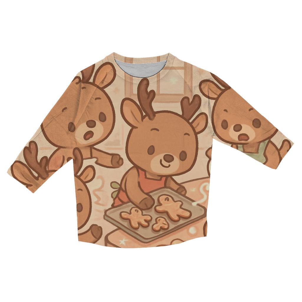 Chaotic Cookie Baking Reindeer Squad fashion 3/4 sleeve shirts