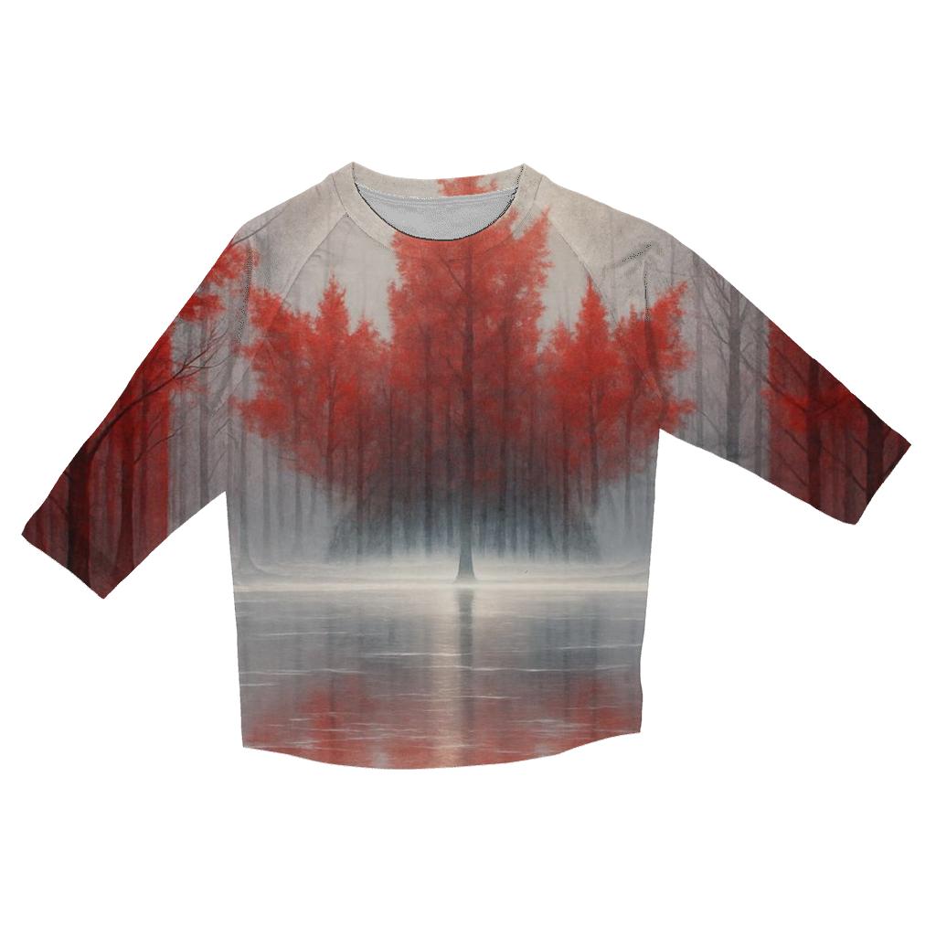 Canadian Flag Frozen Forest Double Exposure stylish quarter sleeve tops