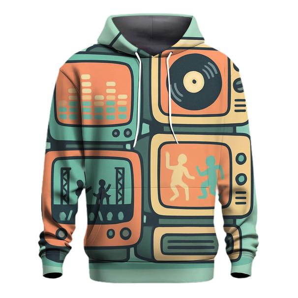 Retro TV Music Channel printed hoodies