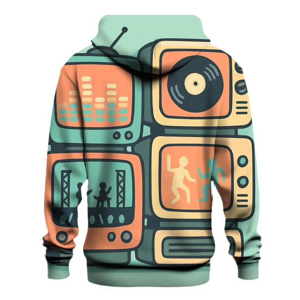 Retro TV Music Channel printed hoodies