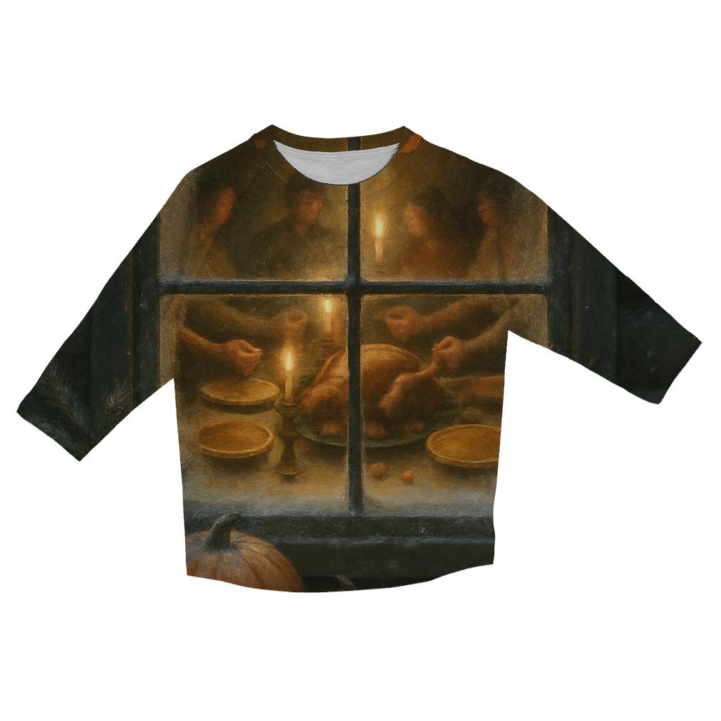 Cabin Window Gratitude Glow cotton quarter sleeve shirts