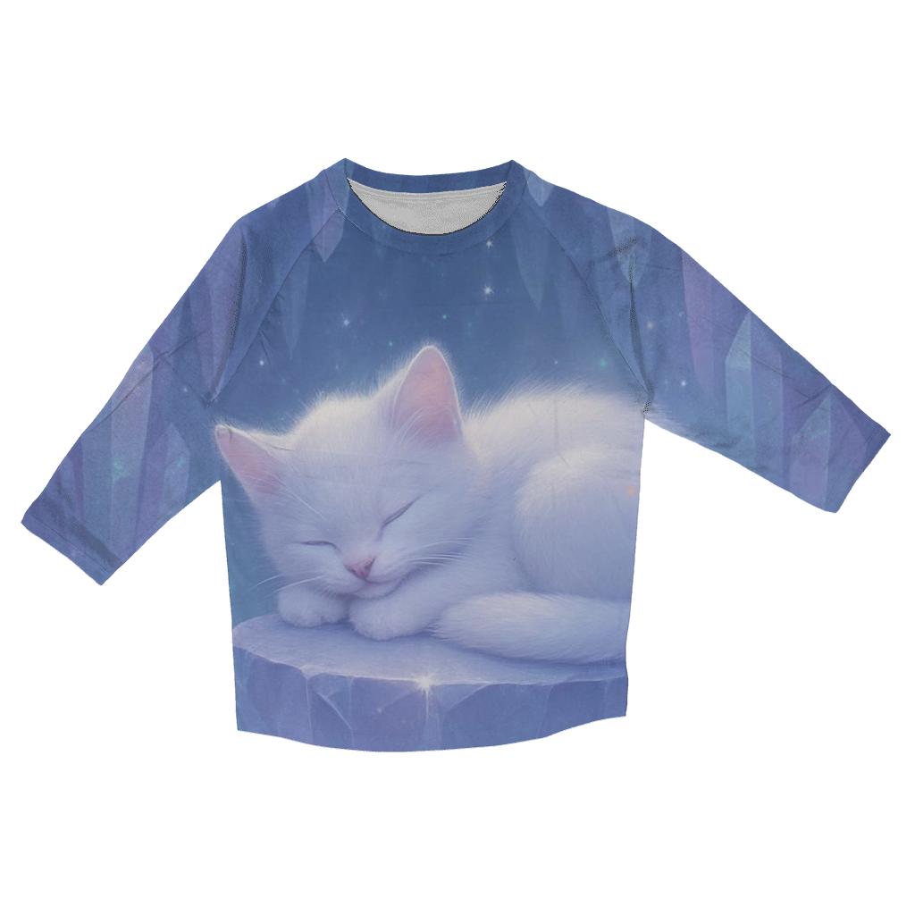 Crystal Cave Dream Napping Cat cotton quarter sleeve shirts