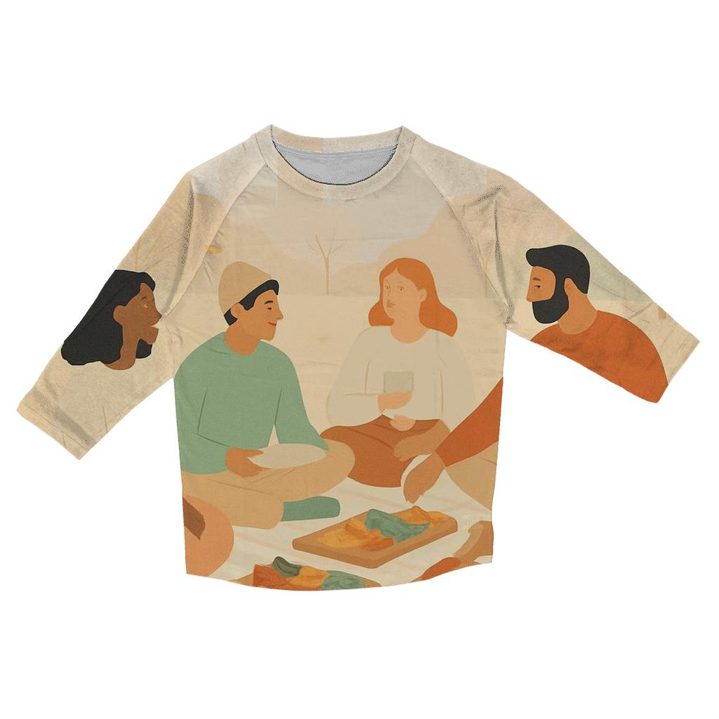 Autumn Pastel Friendsgiving Picnic stylish quarter sleeve tops