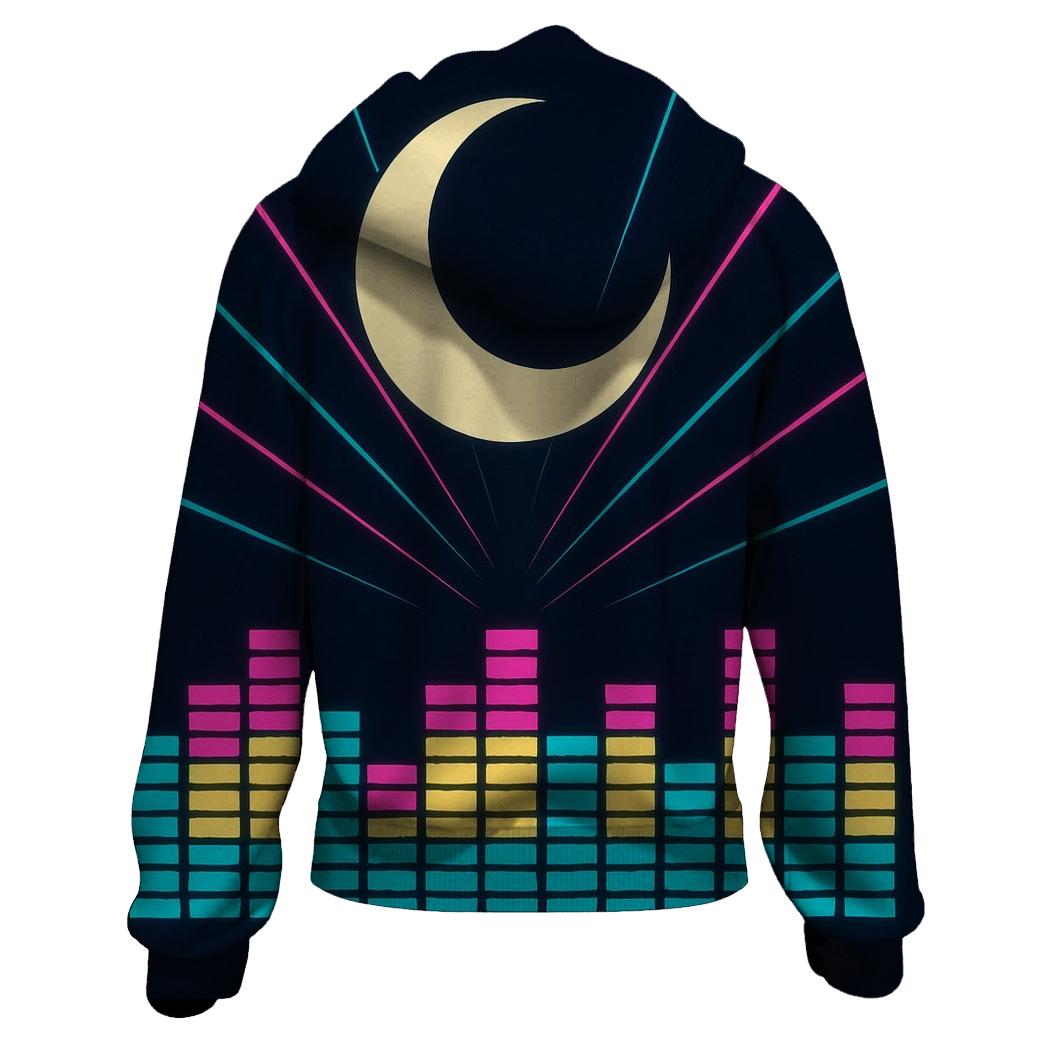 Laser Moon Soundwaves embroidered hoodies