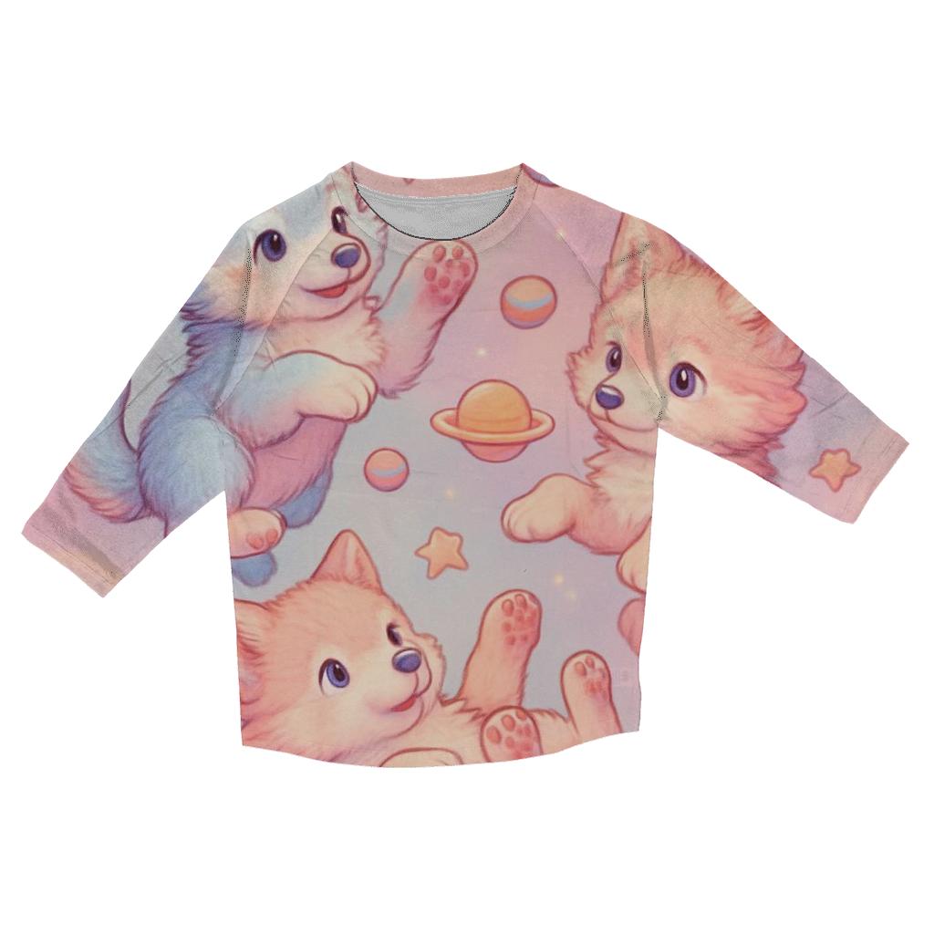 Pastel Cosmic Pup Pack custom 3/4 sleeve shirts